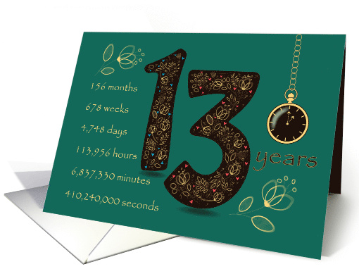 13th Wedding Anniversary. 13 years break down into... (1496678)