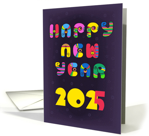 Retro Hippy Vibes New Year 2025 card (1497140)