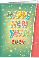 Vibrant Watercolor Celebration New Year 2024 card