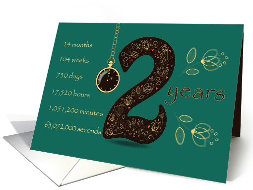 2nd Golden Birthday Card. Floral Number 2. Time counting card
