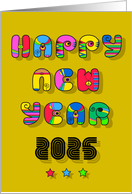 Groovy New Beginnings New Year 2025 card