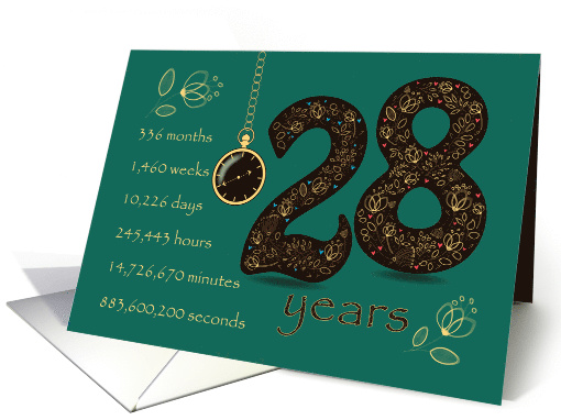 28th Wedding Anniversary. 28 years break down into... (1500674)