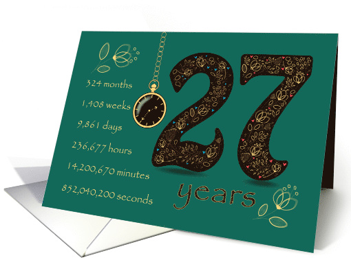27th Wedding Anniversary. 27 years break down into... (1500676)