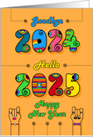 Goodbye 2024 Hello 2025 Happy New Year card