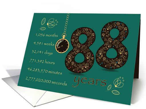 88th Friendship Anniversary. Time counting floral card. card (1502834)