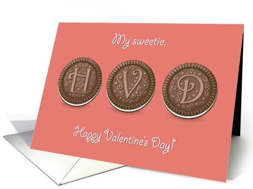 My sweetie. Happy Valentine's Day. Chocolate cookies card (1509664)
