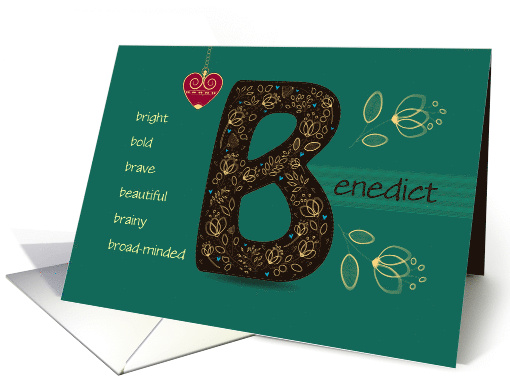 Name Day of Benedict. Custom Name. Artistic Letter B and... (1517614)