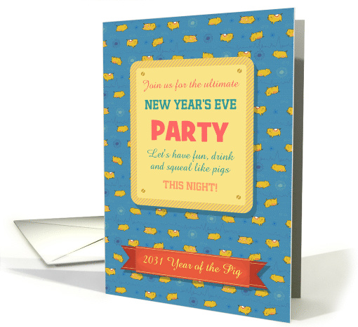 Chinese New Year of the Pig Party Invitation. Funny Pigs.... (1532148)