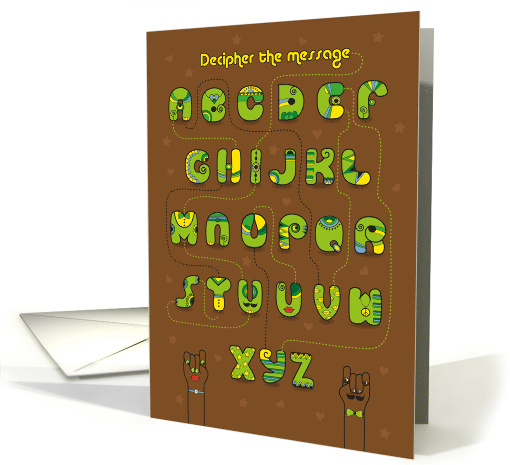 Artistic cartoon alphabet with romantic cipher text. I... (1534566)