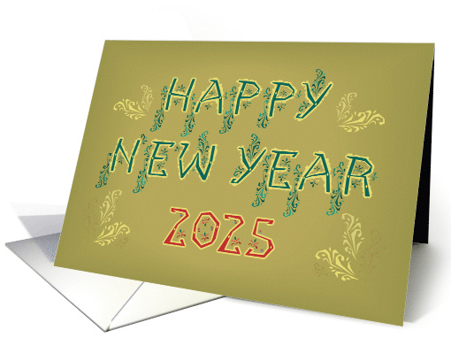 Vibrant New Beginnings Happy New Year 2025 for co-worker card