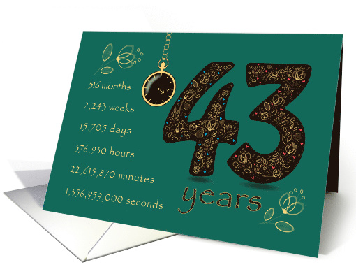 43rd Wedding Anniversary. 43 years break down into... (1569782)