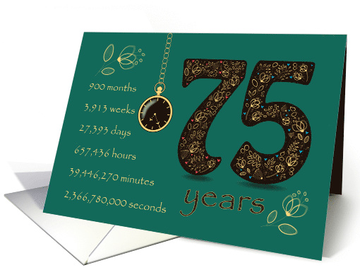 75th Friendship Anniversary. Time counting floral card. card (1570462)