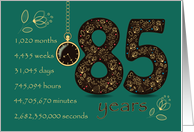 85th Friendship Anniversary. Time counting floral card. card