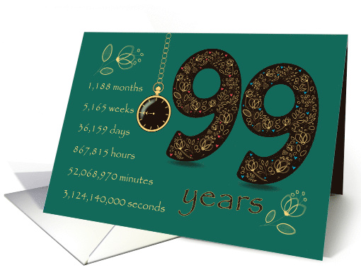 99th Friendship Anniversary. Time counting floral card. card (1570894)