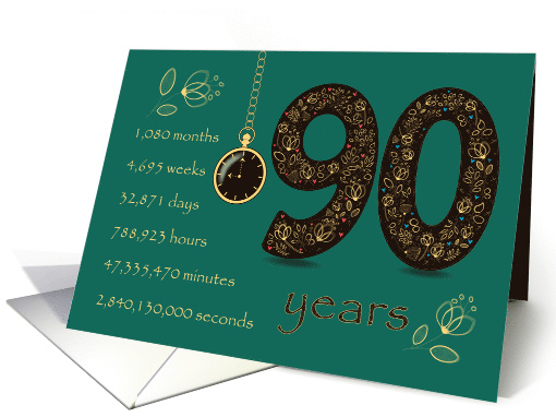 90th Friendship Anniversary. Time counting floral card. card (1570898)