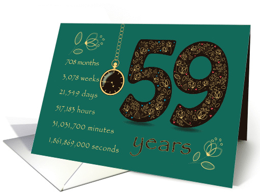 59th Wedding Anniversary. 59 years break down into... (1572626)