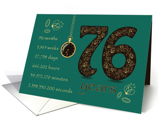 76th Friendship Anniversary. Time counting floral card. card (1574220)