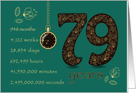 79th Birthday Card. 79 years break down into months, days, etc. card