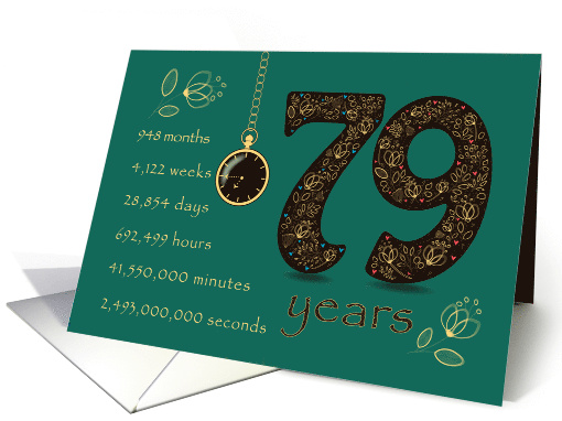 79th Friendship Anniversary. Time counting floral card. card (1574702)