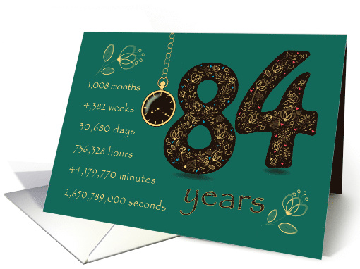 84th Friendship Anniversary. Time counting floral card. card (1575542)