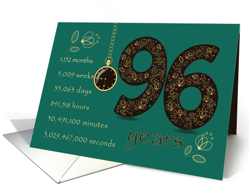 96th Friendship Anniversary. Time counting floral card (1577988)