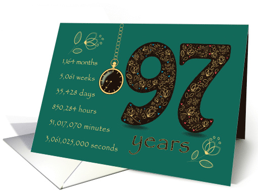 97th Friendship Anniversary. Time counting floral card (1578758)