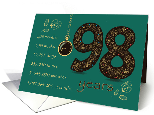 98th Friendship Anniversary. Time counting floral card (1578760)