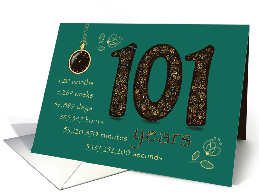 101st Friendship Anniversary. Time counting floral card (1579830)