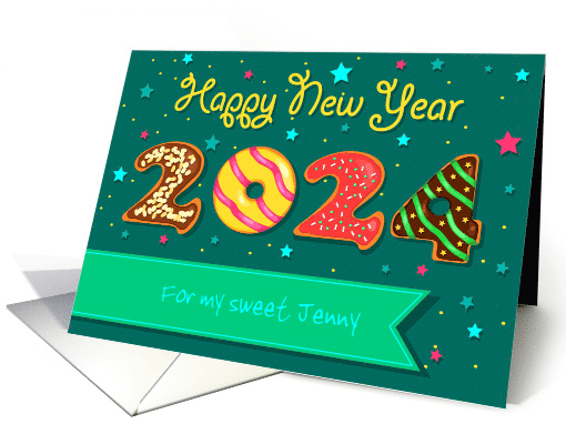 Happy New Year 2024 Donuts Custom front card (1584162)