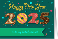 Happy New Year 20245 Donuts Custom front card