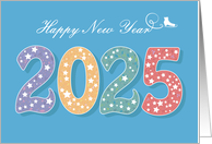 Happy New Year 2025 Ice Skating Card