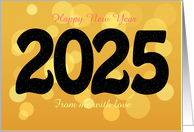 Romantic Golden New Year 2025 Custom text From Me With Love card