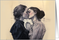 A Love That Transcends Time Two Women Kiss card