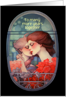 A Story Blossoming In An Oval Frame Two Women Love card