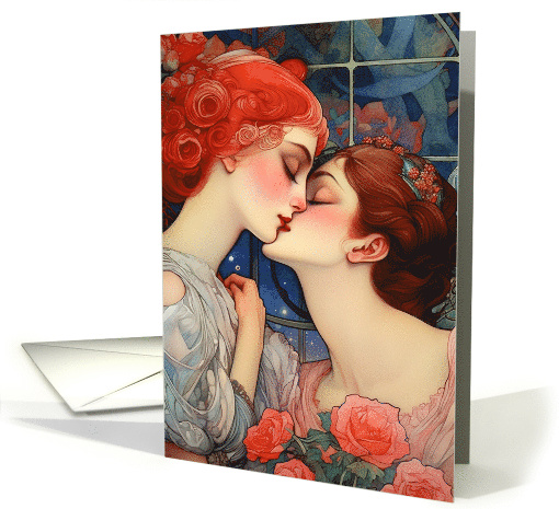 Whispers of First Love A Vintage Romance Tale Two Women card (1823874)
