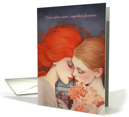 The Embrace Of Two Girls In Love In Roses card (1824584)