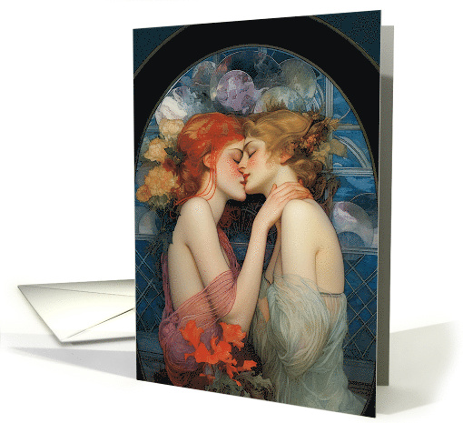 Two Women Kiss in Radiant Splendor card (1824878)