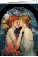 Two Women Kiss in Radiant Splendor card