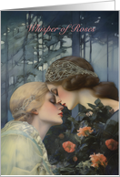 Two Women in an Intimate Moment Among Roses card