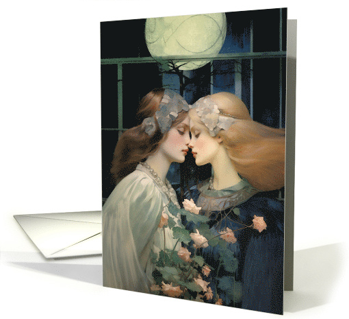 Two Women in the Glow of Moonlight Wedding Anniversary card (1899218)