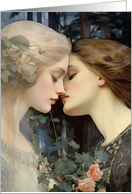 Two Women in Serene Anticipation of a Kiss card