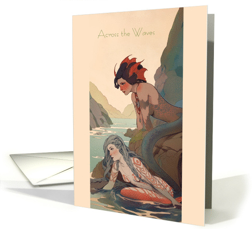 Art Nouveau Sirens Enchanted Coastal Mermaids card (1985866)