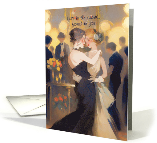 Vintage 1920s Roaring Twenties Lesbian Thinking of You Romance card