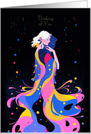 Psychedelic Pop Art Neon Lesbian Thinking of You Support
