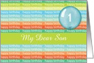 Custom Happy Birthday Stripes For Son 1st Birthday card
