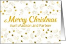 Custom Merry Christmas Shooting Stars For Aunt and Partner card