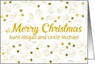 Custom Merry Christmas Shooting Stars For Aunt and Uncle card