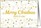Custom Merry Christmas Shooting Stars For Aunt in Law card