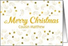 Custom Merry Christmas Shooting Stars For Cousin card