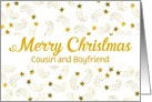 Custom Merry Christmas Shooting Stars For Cousin and Boyfriend card